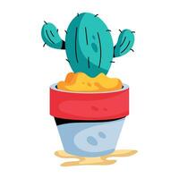 Trendy Cactus Pot vector