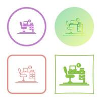 Office Desk Vector Icon