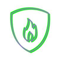 Unique Fire Shield Vector Icon