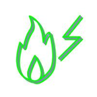 icono de vector de fuego de electricidad único