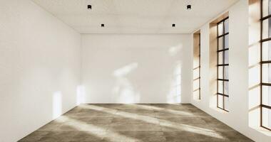 limpieza vacío habitación interior japandi wabi sabi estilo.3d representación foto
