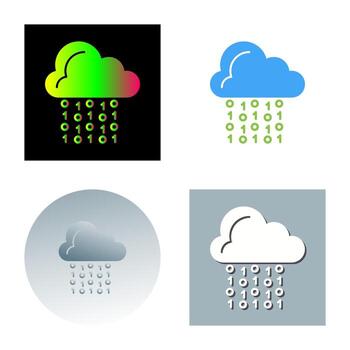 icono de vector de codificación de nube