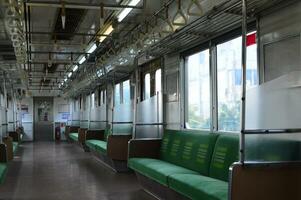 Empty train seats photo