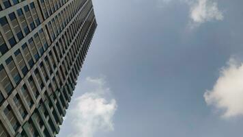 View of tall buildings, seen from the rooftop. photo