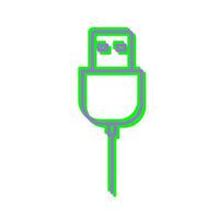 icono de vector de cable usb único