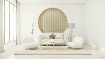 sofá Sillón minimalista diseño muji estilo.3d representación foto