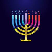 Happy Hanukkah congrats. Hanuka menora candle, creative design vector