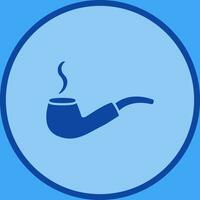 Unique Lit Smoking Pipe Vector Icon