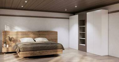 Minimalist wabi sabi interior mock up design, room muji sytle photo