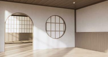 minimal living room japandi style design, . photo