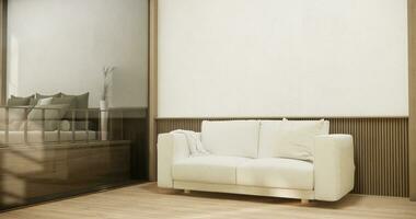 Minimalist japandi style living room decorated with sofa.3d rendering photo