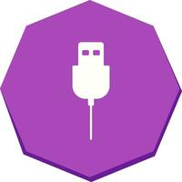 icono de vector de cable usb único