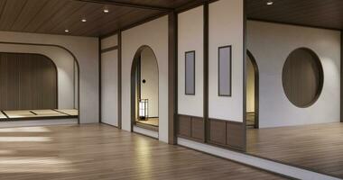 Muji style, Empty wooden room,Cleaning japandi room interior, photo