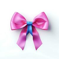 A pink ribbon on a white background -  AI Generative photo