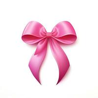 A pink ribbon on a white background -  AI Generative photo