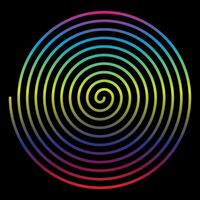 Hypnotic spirals background radial colorful gradient optical illusion. vector