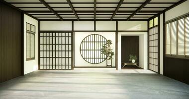 Empty room,Clean japanese minimalist room interior photo