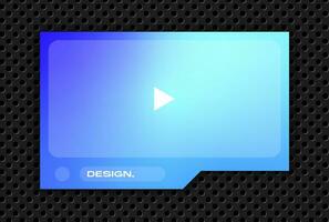 Landscape frame for video media player interface. Online stream futuristic technology style. vector