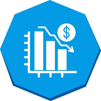 gráfico abajo vector icono