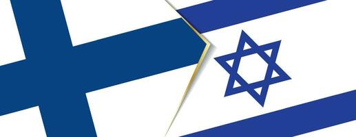 Finland and Israel flags, two vector flags.