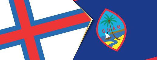 Faroe Islands and Guam flags, two vector flags.