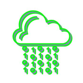 icono de vector de codificación de nube