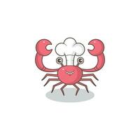 a crab in a chef's hat is smiling 02 vector