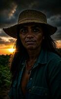 photo of savage tribal woman in the jungle, generative AI