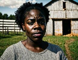 foto de enojado negro esclavitud mujer personas en americano historia , generativo ai
