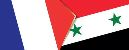 France and Syria flags, two vector flags.