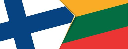 Finland and Lithuania flags, two vector flags.