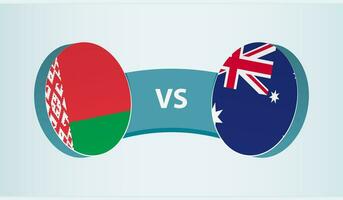 bielorrusia versus Australia, equipo Deportes competencia concepto. vector