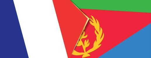 France and Eritrea flags, two vector flags.