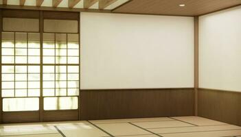 Nihon room design interior with door paper and wall room japanese style. photo