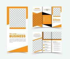 Contemporary trifold business brochure design vector