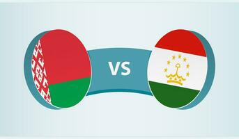 bielorrusia versus tayikistán, equipo Deportes competencia concepto. vector