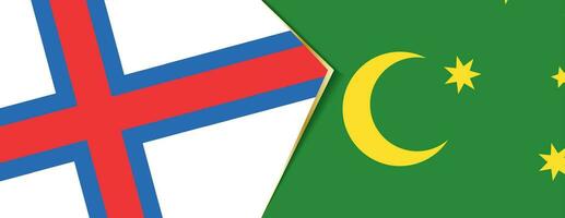 Faroe Islands and Cocos Islands flags, two vector flags.