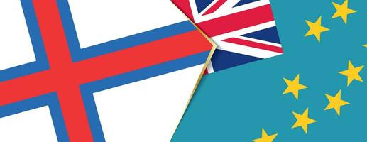 Faroe Islands and Tuvalu flags, two vector flags.