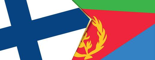 Finland and Eritrea flags, two vector flags.