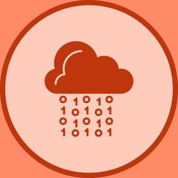 icono de vector de codificación de nube
