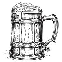 Beer mug hand drawn sketch in doodle style Vector illustration