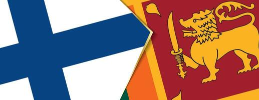 Finland and Sri Lanka flags, two vector flags.