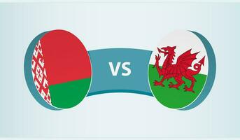 bielorrusia versus Gales, equipo Deportes competencia concepto. vector