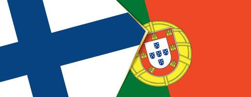 Finland and Portugal flags, two vector flags.