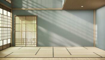 Nihon room design interior with door paper and wall room japanese style. photo