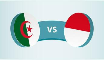 Algeria versus Indonesia, team sports competition concept. vector