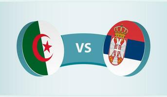 Algeria versus Serbia, team sports competition concept. vector