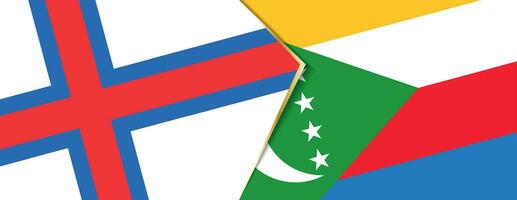 Faroe Islands and Comoros flags, two vector flags.