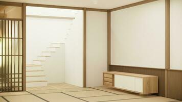 Nihon room design interior with door paper and wall room japanese style. photo