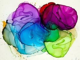 Colorful alcohol ink abstract background photo